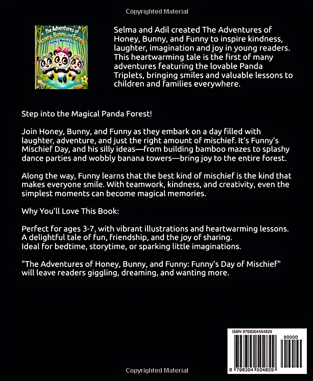 Back cover of Day of Mischief book with book description and themes